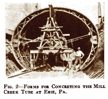 An old image of the Mill Creek flood control tubes in Erie, PA.