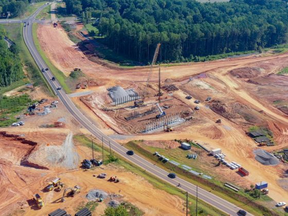 Complete 540 interchange under construction.