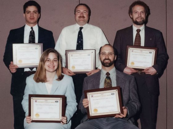 Dave and four of his co-workers receive the Gannett Fleming President’s Quality Award in 1997.