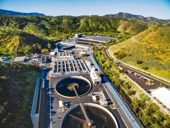 An aerial view of the Hill Canyon Wastewater Treatment Plant.