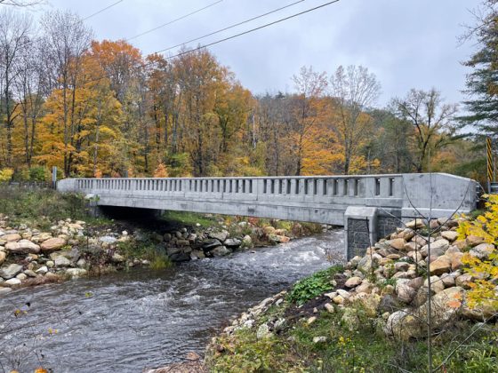 Side view of new Umpachene Falls Road bridge.